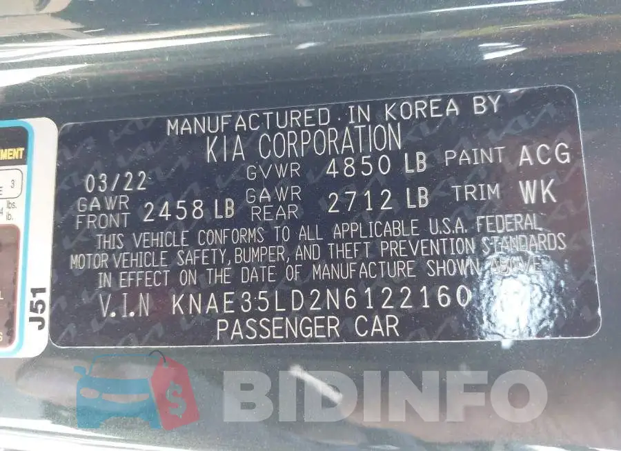 KNAE35LD2N6122160 Photo# 9