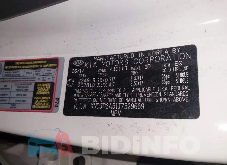 KNDJP3A51J7529669 Photo# 9