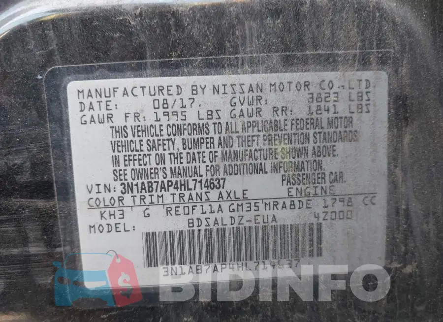 3N1AB7AP4HL714637 Photo# 9