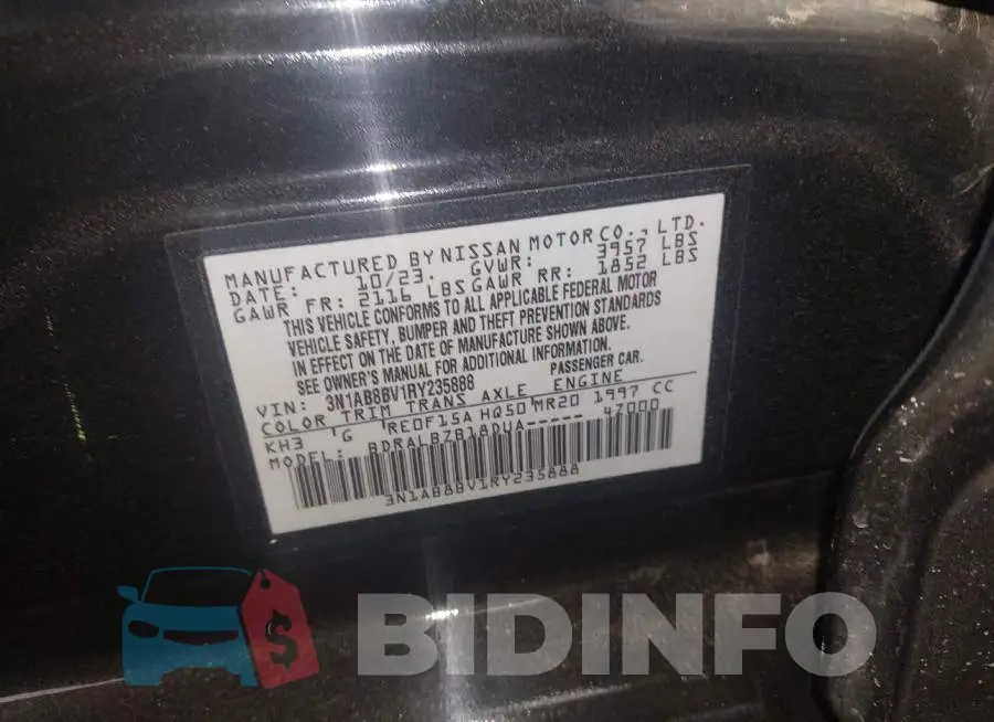 3N1AB8BV1RY235888 Photo# 9