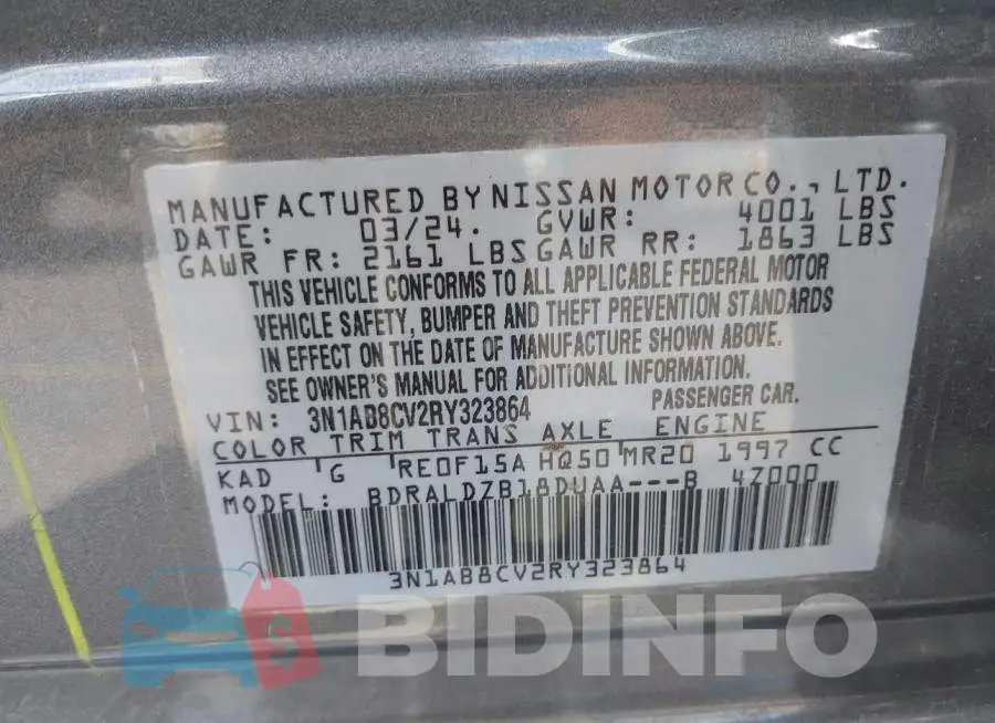 3N1AB8CV2RY323864 Photo# 9