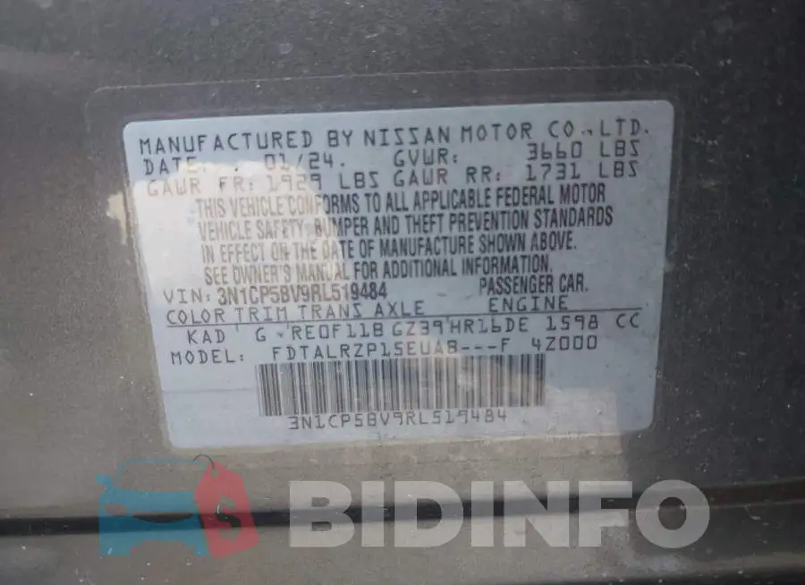 3N1CP5BV9RL519484 Photo# 9