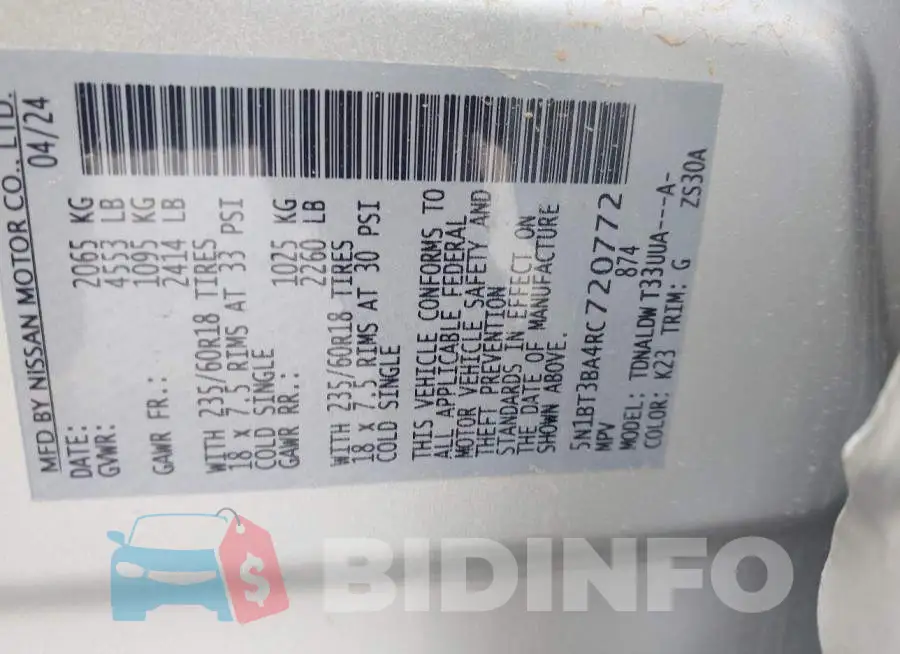 5N1BT3BA4RC720772 Photo# 9