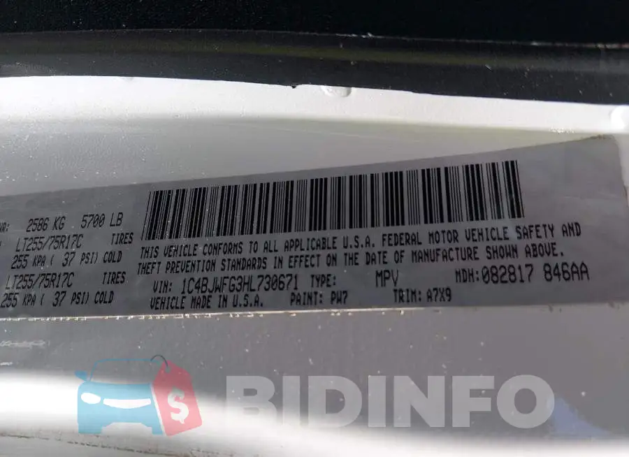 1C4BJWFG3HL730671 Photo# 9