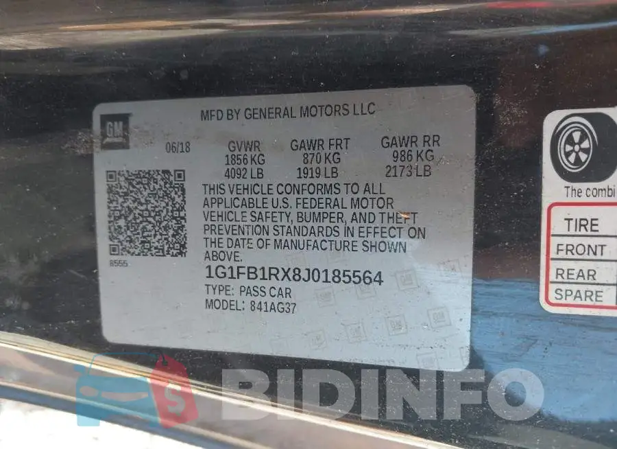 1G1FB1RX8J0185564 Photo# 9