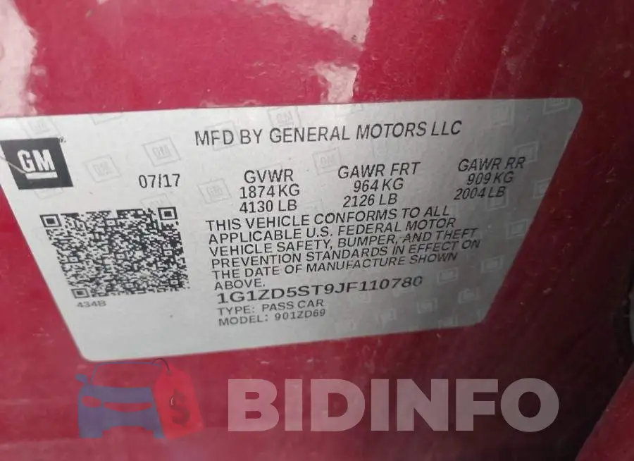 1G1ZD5ST9JF110780 Photo# 9