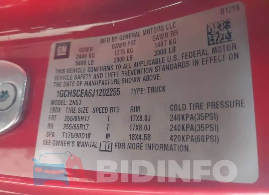 1GCHSCEA6J1202255 Photo# 9