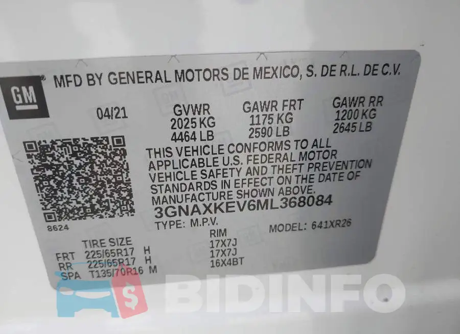 3GNAXKEV6ML368084 Photo# 9