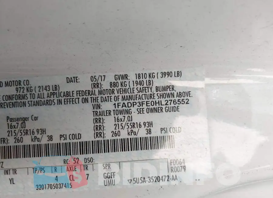 1FADP3FE0HL276552 Photo# 9