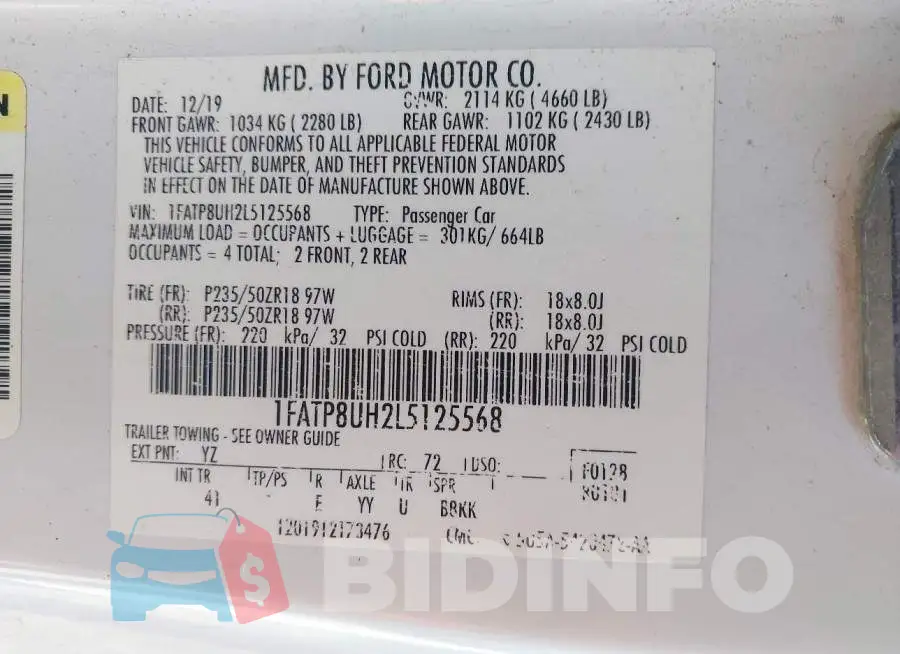 1FATP8UH2L5125568 Photo# 9
