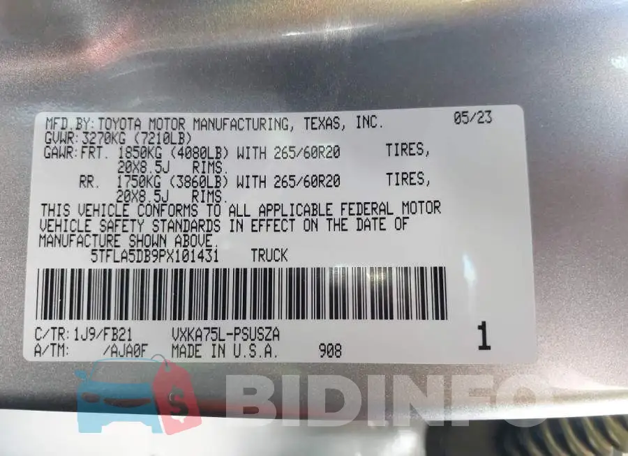 5TFLA5DB9PX101431 Photo# 9