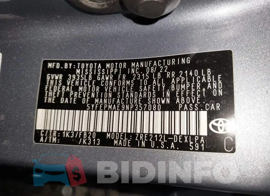 5YFEPMAE9NP357080 Photo# 9