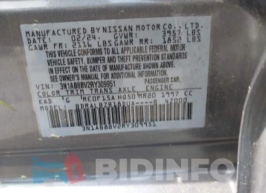 3N1AB8BV2RY309951 Photo# 9