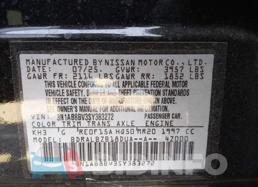 3N1AB8BV3SY383272 Photo# 9