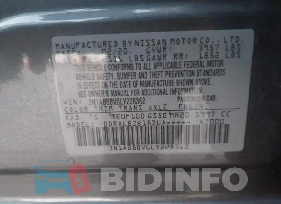 3N1AB8BV6LY228362 Photo# 9