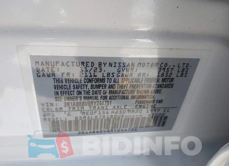 3N1AB8BV8RY244751 Photo# 9