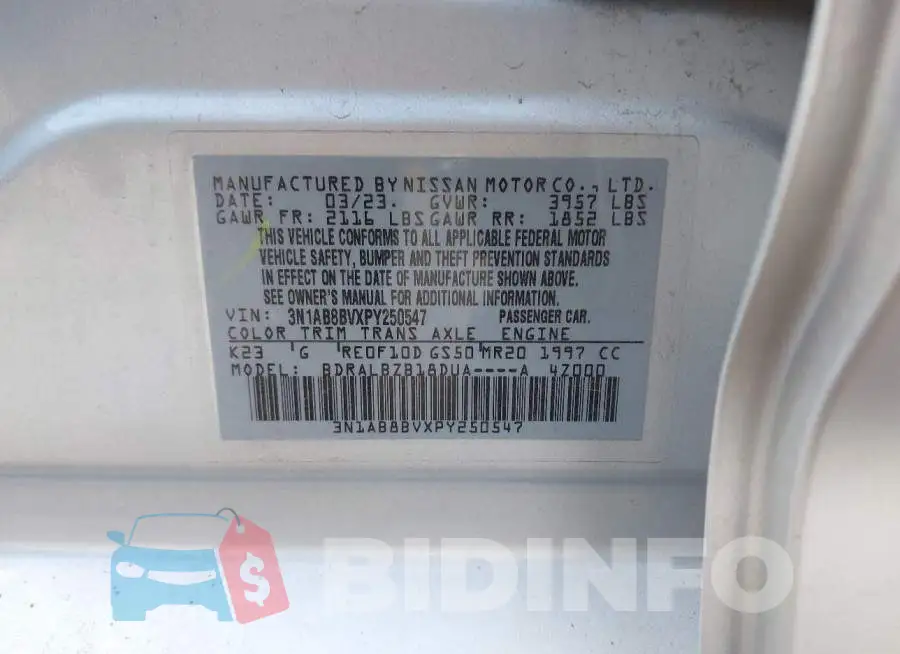 3N1AB8BVXPY250547 Photo# 9