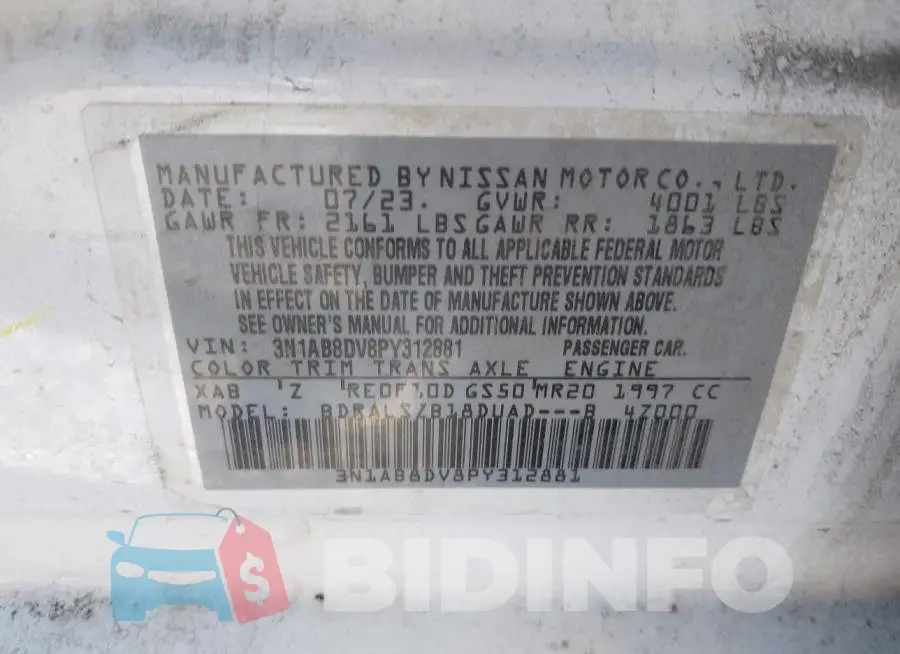 3N1AB8DV8PY312881 Photo# 9