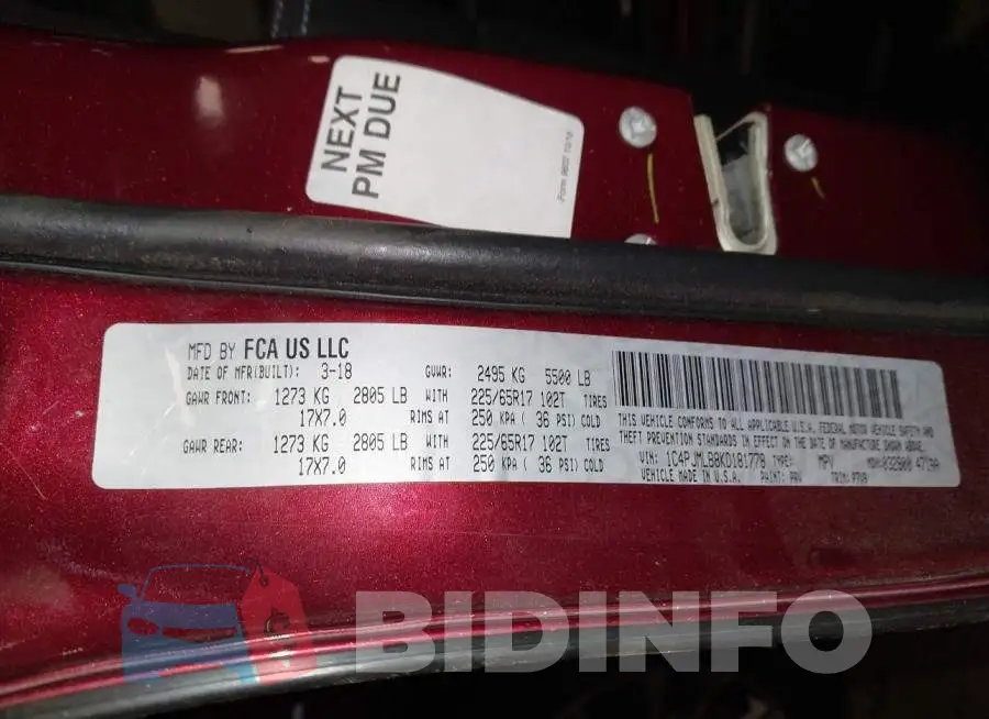 1C4PJMLB8KD181778 Photo# 9