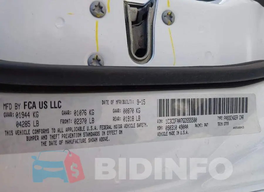 1C3CDFAA7GD555580 Photo# 9