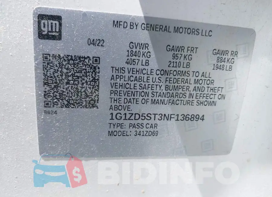 1G1ZD5ST3NF136894 Photo# 9