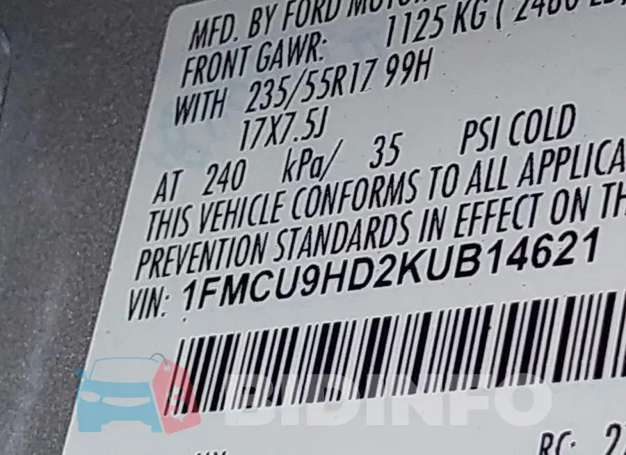 1FMCU9HD2KUB14621 Photo# 9