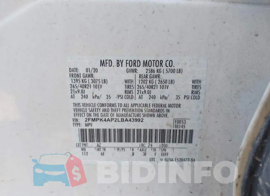 2FMPK4AP2LBA43992 Photo# 9