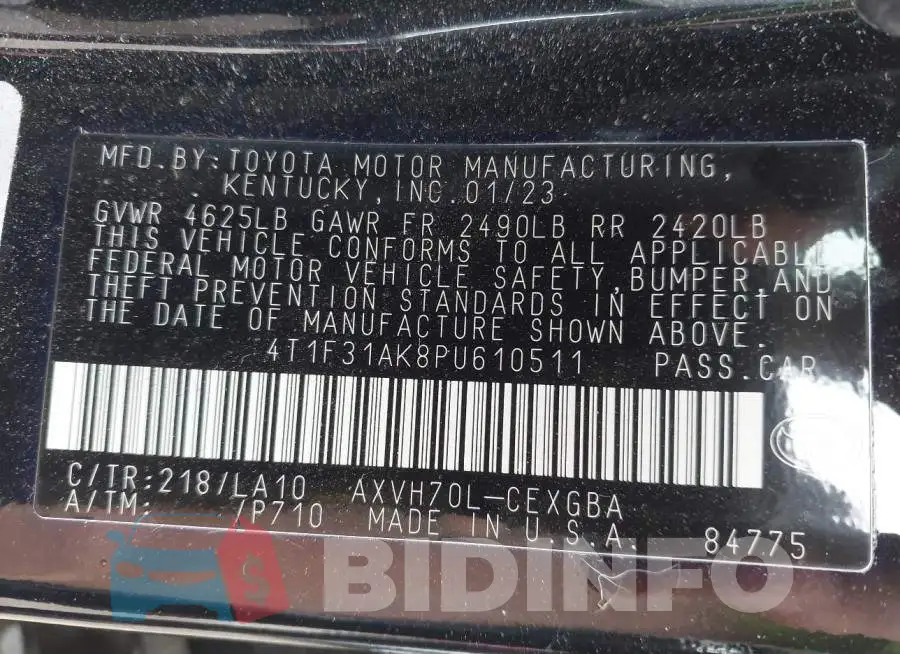 4T1F31AK8PU610511 Photo# 9