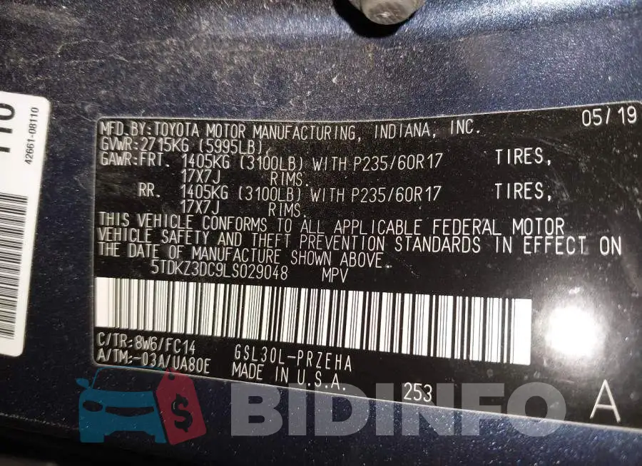 5TDKZ3DC9LS029048 Photo# 9