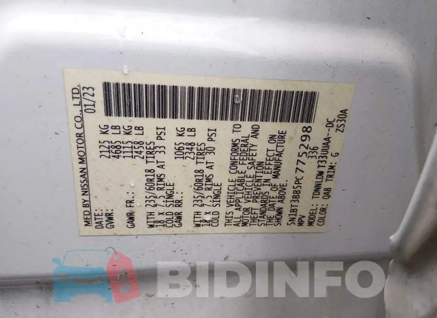 5N1BT3BB5PC775298 Photo# 9