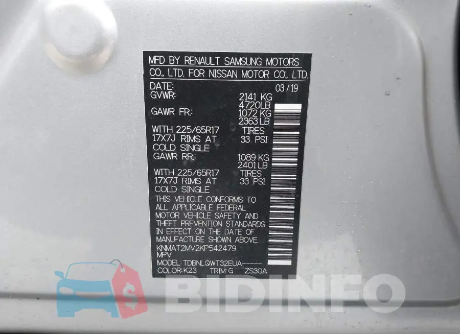 KNMAT2MV2KP542479 Photo# 9