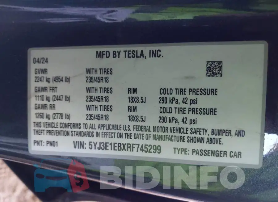 5YJ3E1EBXRF745299 Photo# 9