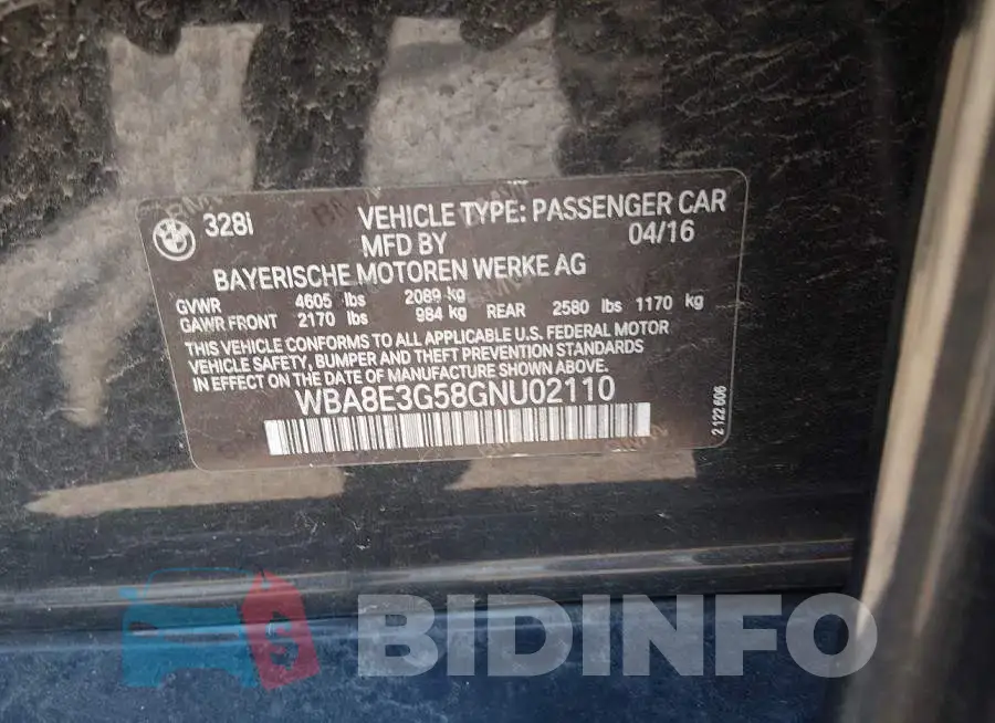 WBA8E3G58GNU02110 Photo# 9