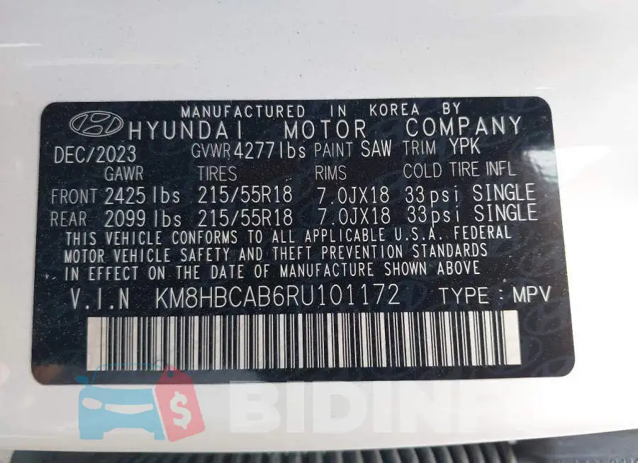 KM8HBCAB6RU101172 Photo# 9