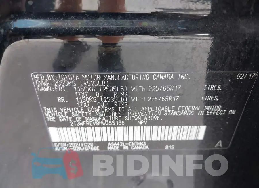 2T3WFREV8HW355166 Photo# 9