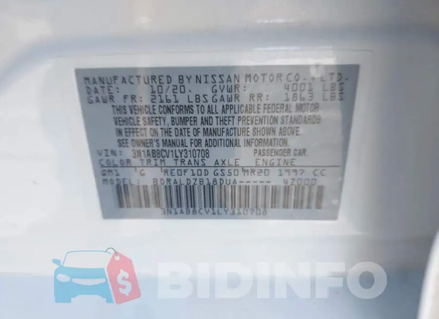 3N1AB8CV1LY310708 Photo# 9