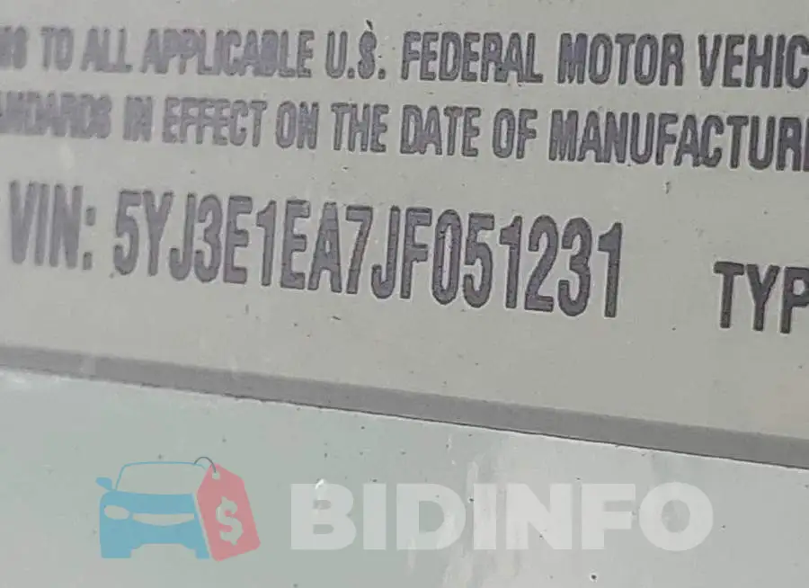 5YJ3E1EA7JF051231 Photo# 9