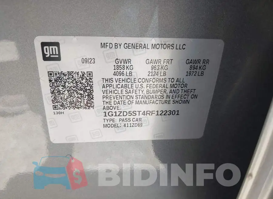 1G1ZD5ST4RF122301 Photo# 9