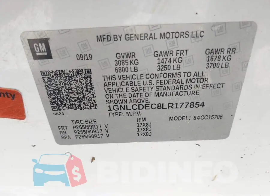 1GNLCDEC8LR177854 Photo# 9