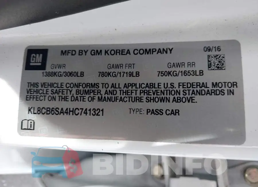 KL8CB6SA4HC741321 Photo# 9