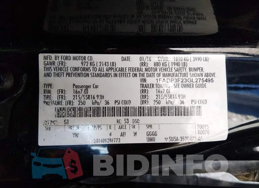 1FADP3F23GL275495 Photo# 9