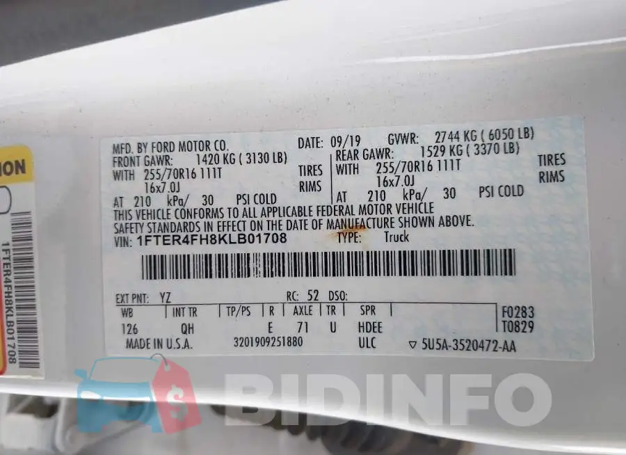 1FTER4FH8KLB01708 Photo# 9