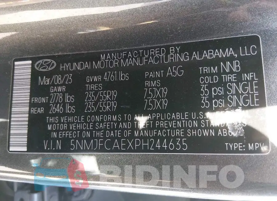 5NMJFCAEXPH244635 Photo# 9