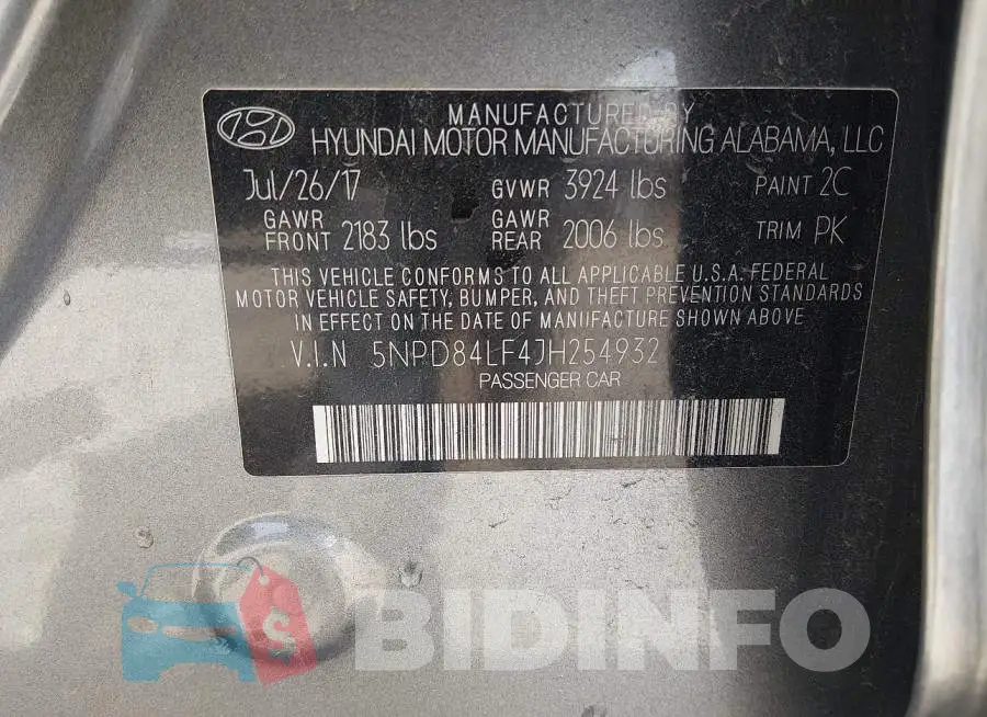 5NPD84LF4JH254932 Photo# 9