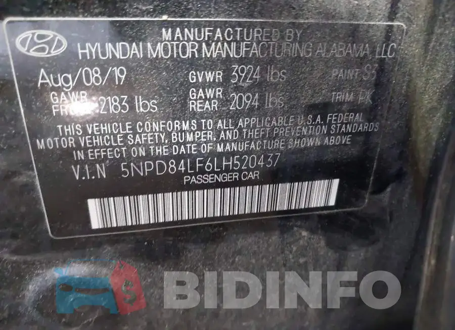 5NPD84LF6LH520437 Photo# 9