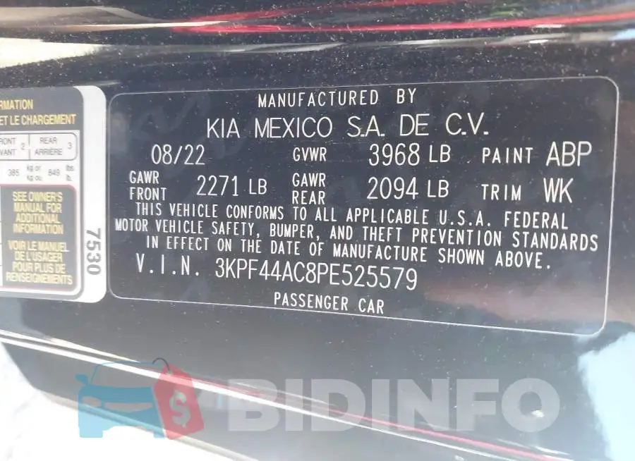 3KPF44AC8PE525579 Photo# 9
