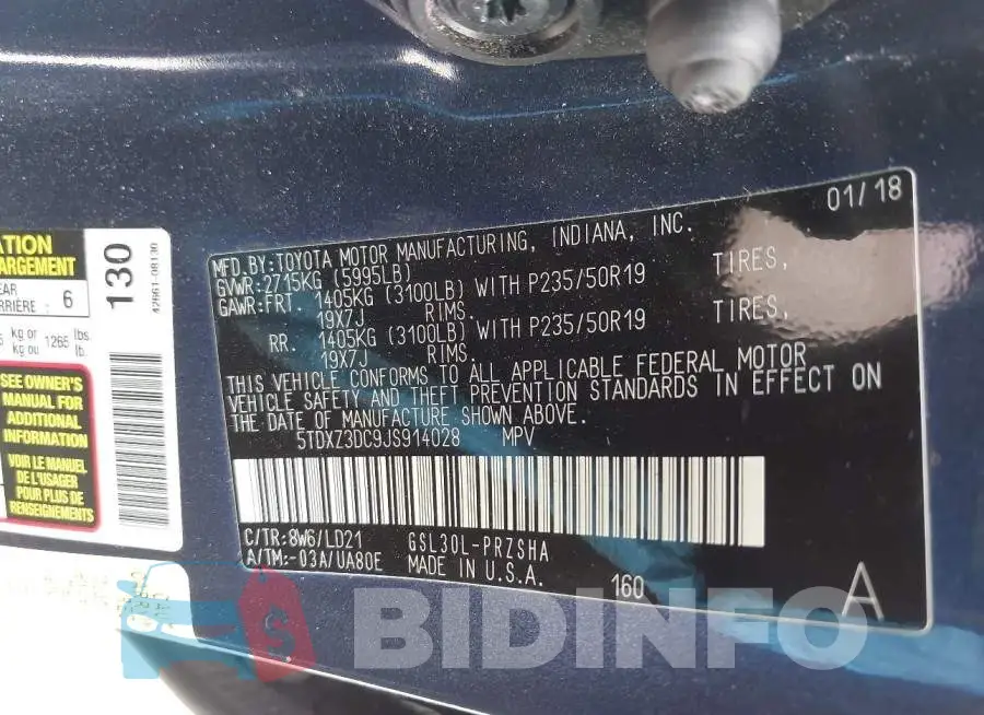5TDXZ3DC9JS914028 Photo# 9