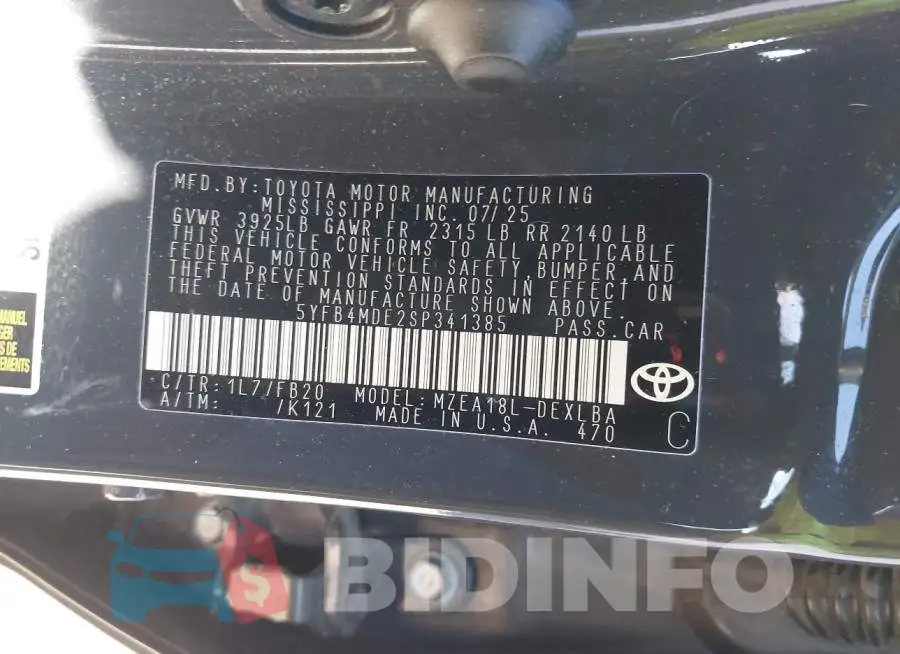 5YFB4MDE2SP341385 Photo# 9