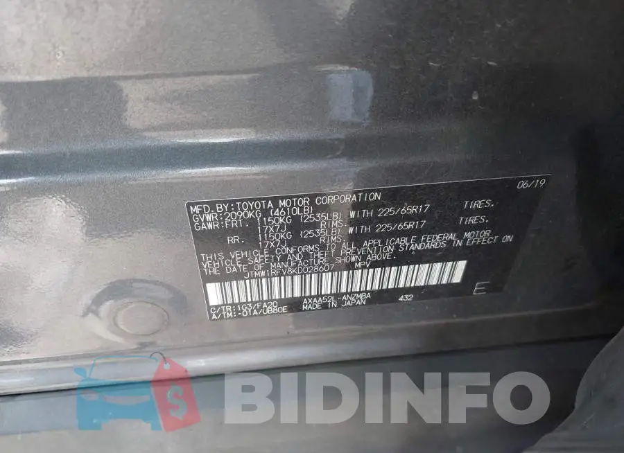 JTMW1RFV8KD028607 Photo# 9