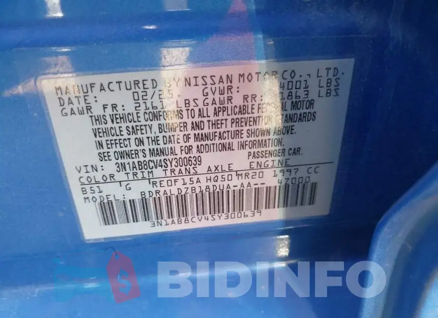 3N1AB8CV4SY300639 Photo# 9